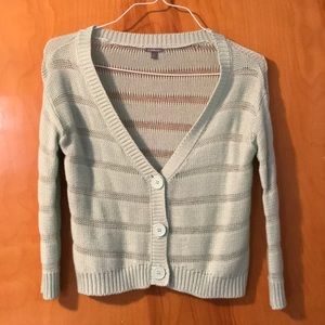 Mint green cardigan with quarter sleeve